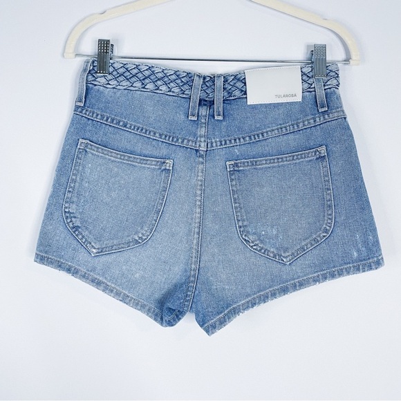 Tularosa - High Rise Braided Waist Denim Shorts - Picture 3 of 4